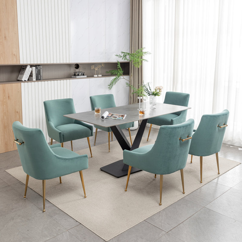 Ankitha Velvet Side Chair Dining Chair ( set of 2 ) green colour