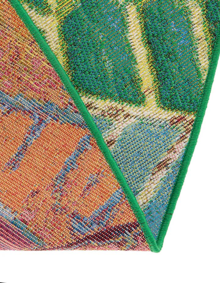 Tapis d'intérieur/extérieur Firman à motif floral lavable, 3 m de diamètre