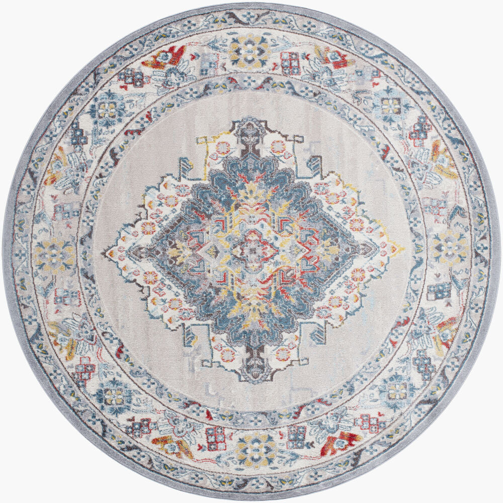 Tapis rond Flatiron Oriental Gris 2 m