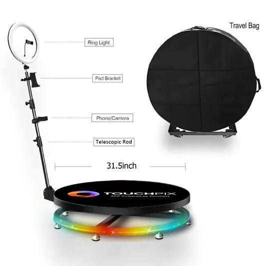 Cabine photo 360° automatique SPINNER avec sac de voyage