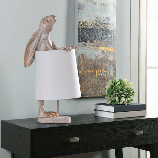 Malta 23" White Ashed/Light Copper Table Lamp