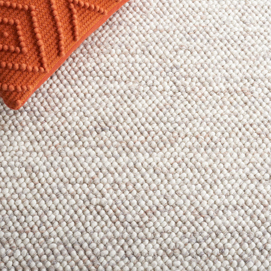 Geometric Handmade Hand-Loomed Beige / Ivory Area Rug Runner 2’3” x 5’