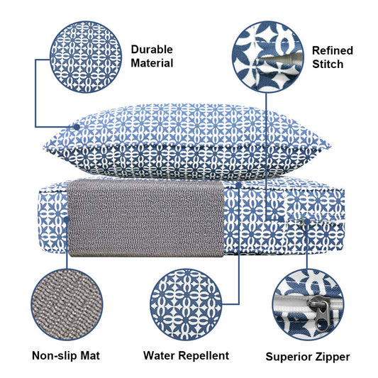 Set of outdoor/indoor chair cushions, deep patio seat replacement cushions