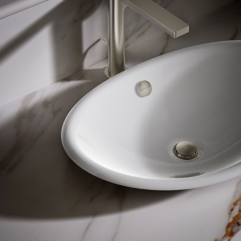 Lavabo vasque ovale en métal Iron Plains avec trop-plein, blanc