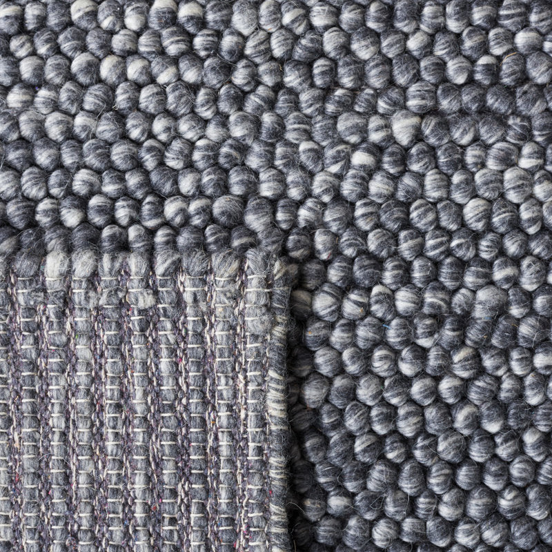 Dark Gray Handmade Rug Elle 8x10