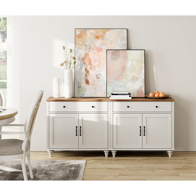 Meuble d'appoint Scarlett blanc et marron
