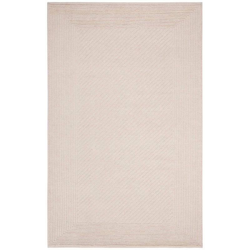 Brookneal hand-woven flat-woven ivory wool and cotton rug 9x12