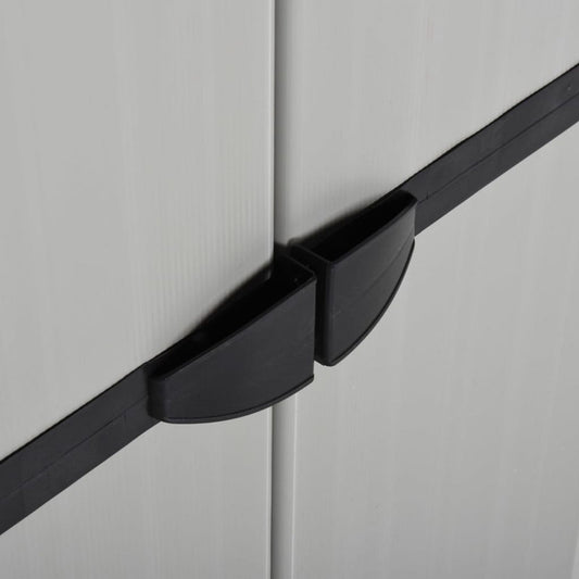 Garden cabinet vidaXL gray and medium black in PVC and PP (polypropylene) 26.8 in x 15.7 in x 66.1 in