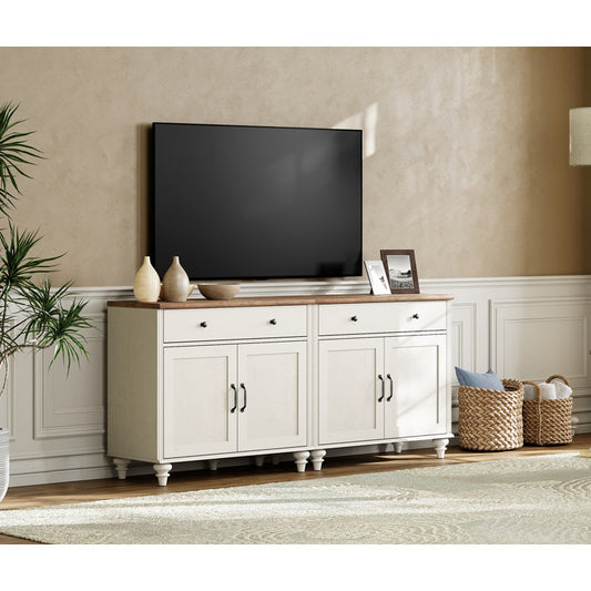 Meuble d'appoint Scarlett blanc et marron