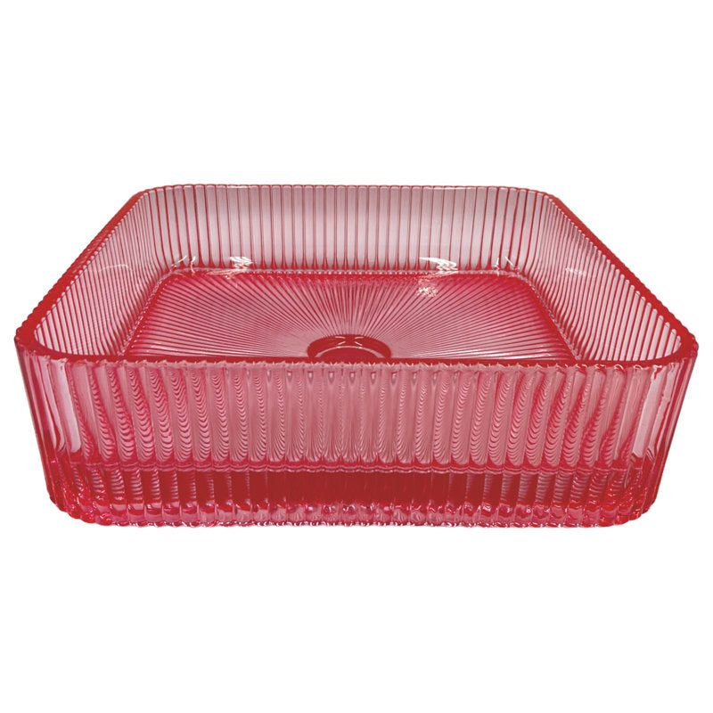 15" Square Tempered Glass Bathroom Sink