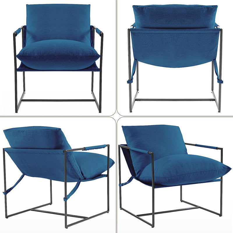 Cliatt Modern Metal Framed Sling Upholstered Accent for Living Room - Oversized