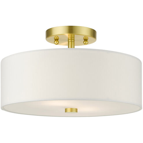 Plafonnier semi-encastré Chandran à 2 lumières, beige avec cache doré