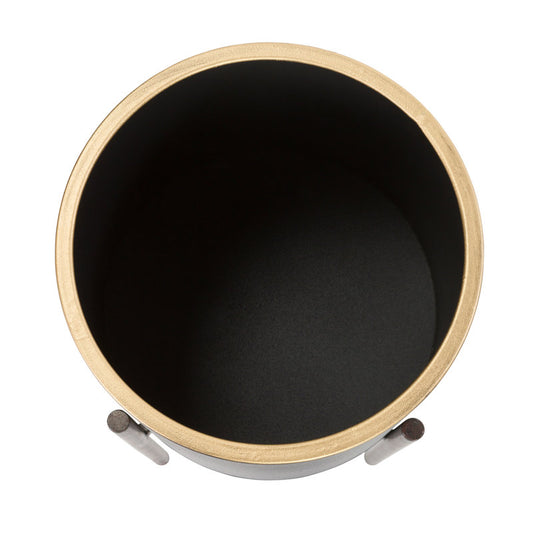 Ensemble de pots de fleurs ronds modernes en métal Huxton pour intérieur