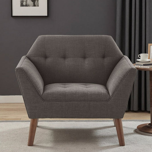 Newport 37" Wide Tufted Upholstered Armchair with Tapered Legs