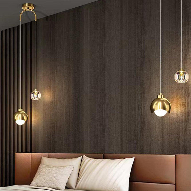 Logunn 2 - Lustre sphérique lumineux avec accents de cristal