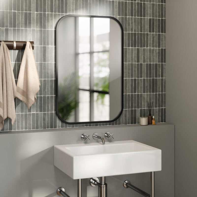 Miroir décoratif moderne Hub — Noir 24x36