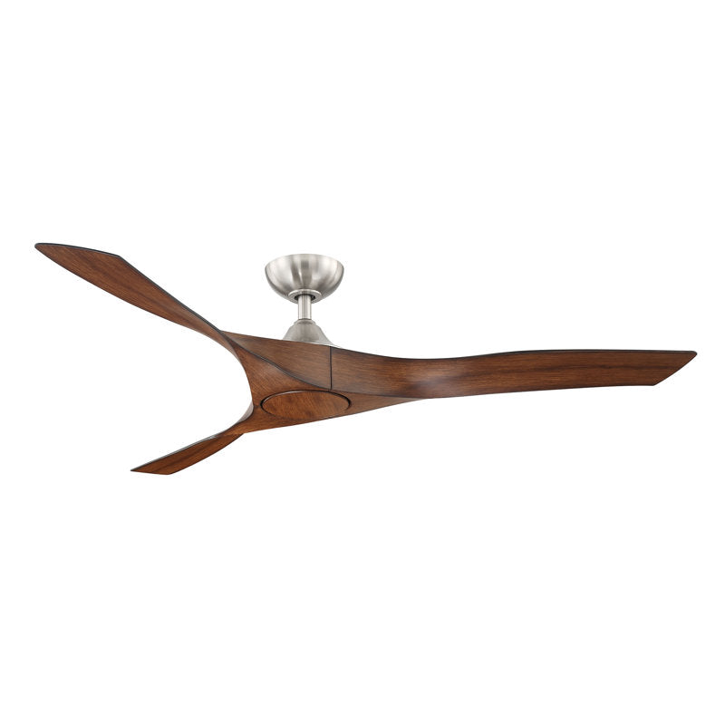 Ventilateur de plafond intelligent Ferland 60" à 3 pales avec télécommande et kit d'éclairage LED inclus, couleur noyer