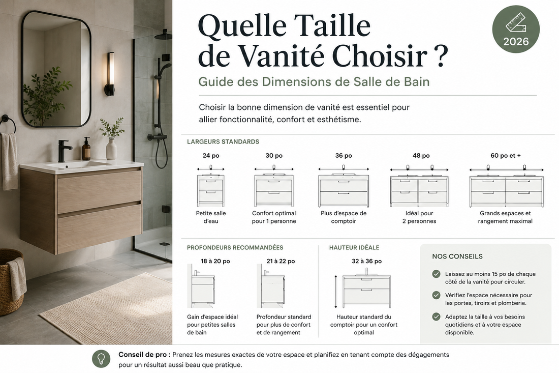 Quelle Taille de Vanité Choisir ? Guide des Dimensions de Salle de Bain