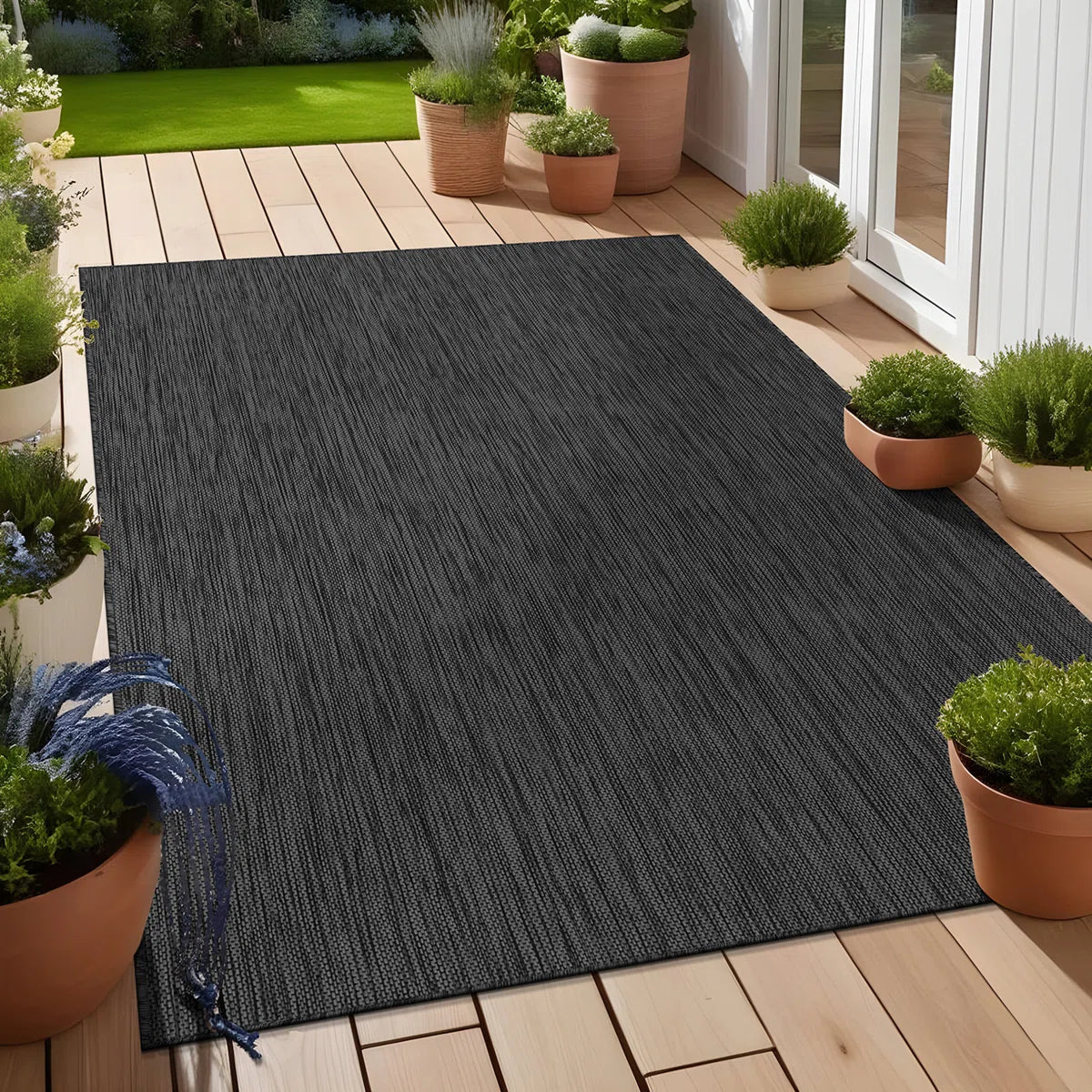 Broadwater Dark Grey Indoor / Outdoor Rug 9 x12
