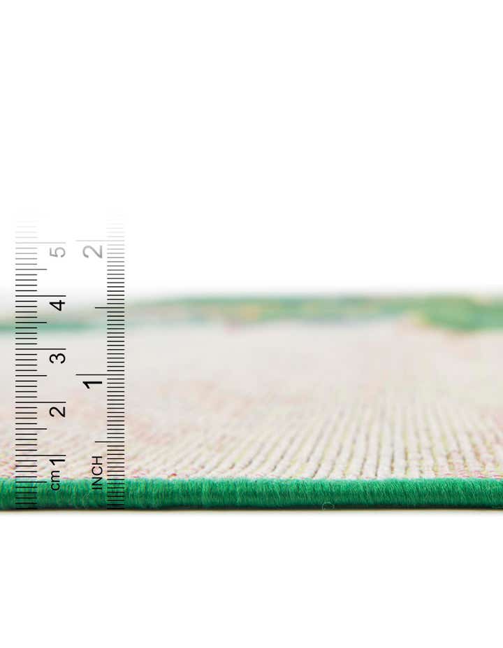 Tapis d'intérieur/extérieur Firman à motif floral lavable, 3 m de diamètre
