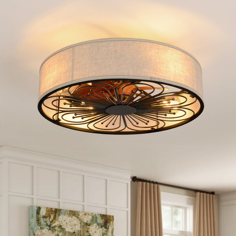 Ceiling light fixture with decorative design in a room setting