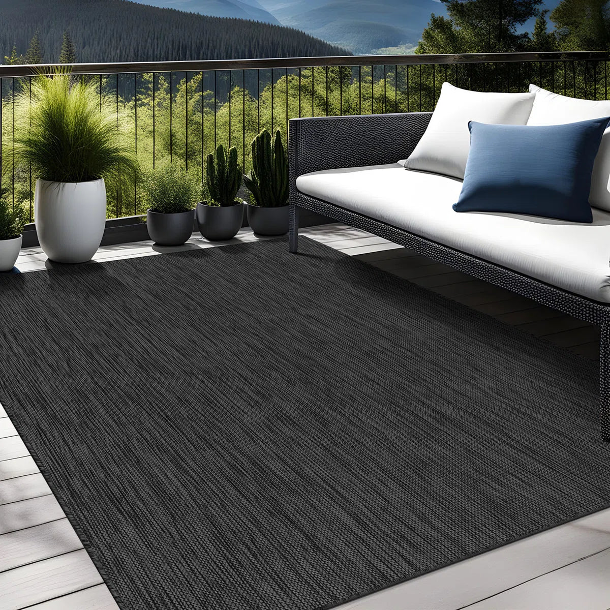 Broadwater Dark Grey Indoor / Outdoor Rug 9 x12