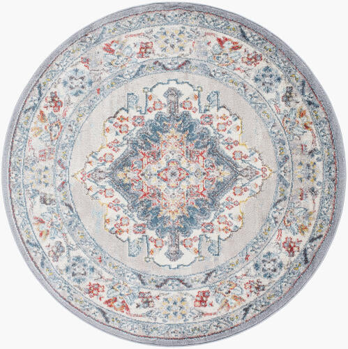 Tapis rond Flatiron Oriental Gris 2 m