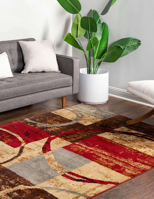 Authentic Turkish power-loomed rug from the Hadron Coffee Shop collection. Stain-resistant polypropylene in a vibrant multicolor rectangle. Perfect for living rooms and dining areas.

