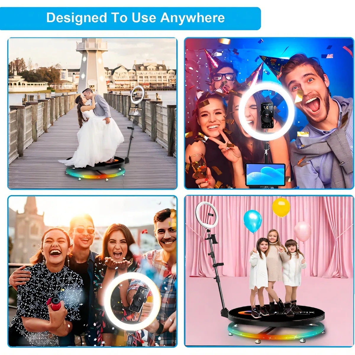 Cabine photo 360° automatique SPINNER avec sac de voyage 
