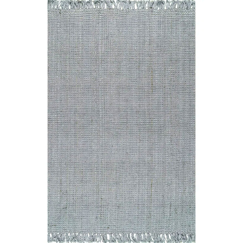Tapis de ferme en jute épaisse, touffeté à la main, gris, 152 x 244 cm 
