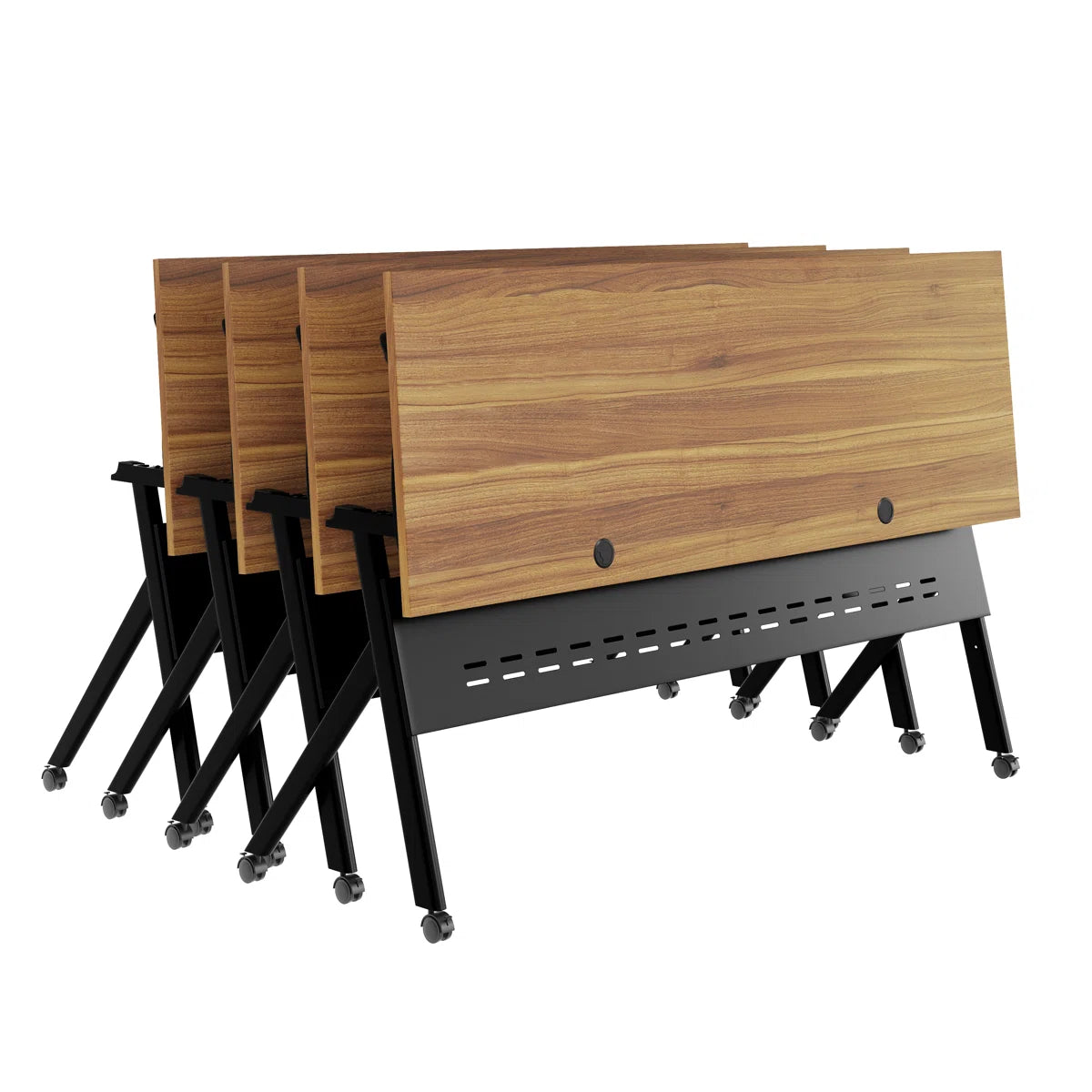 Table de formation commerciale empilable et rabattable avec cadre en acier et pieds en Y 