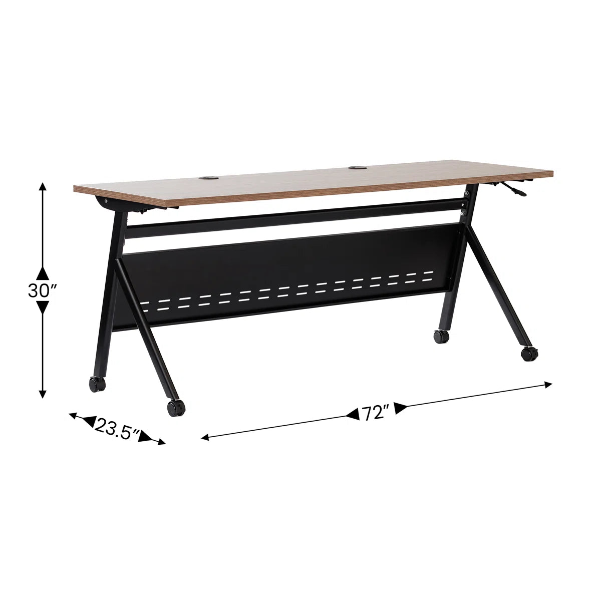 Table de formation commerciale empilable et rabattable avec cadre en acier et pieds en Y 