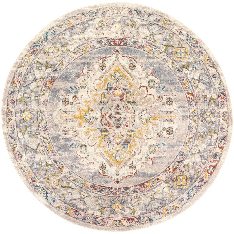 Tapis rond Flatiron Oriental Gris 2 m