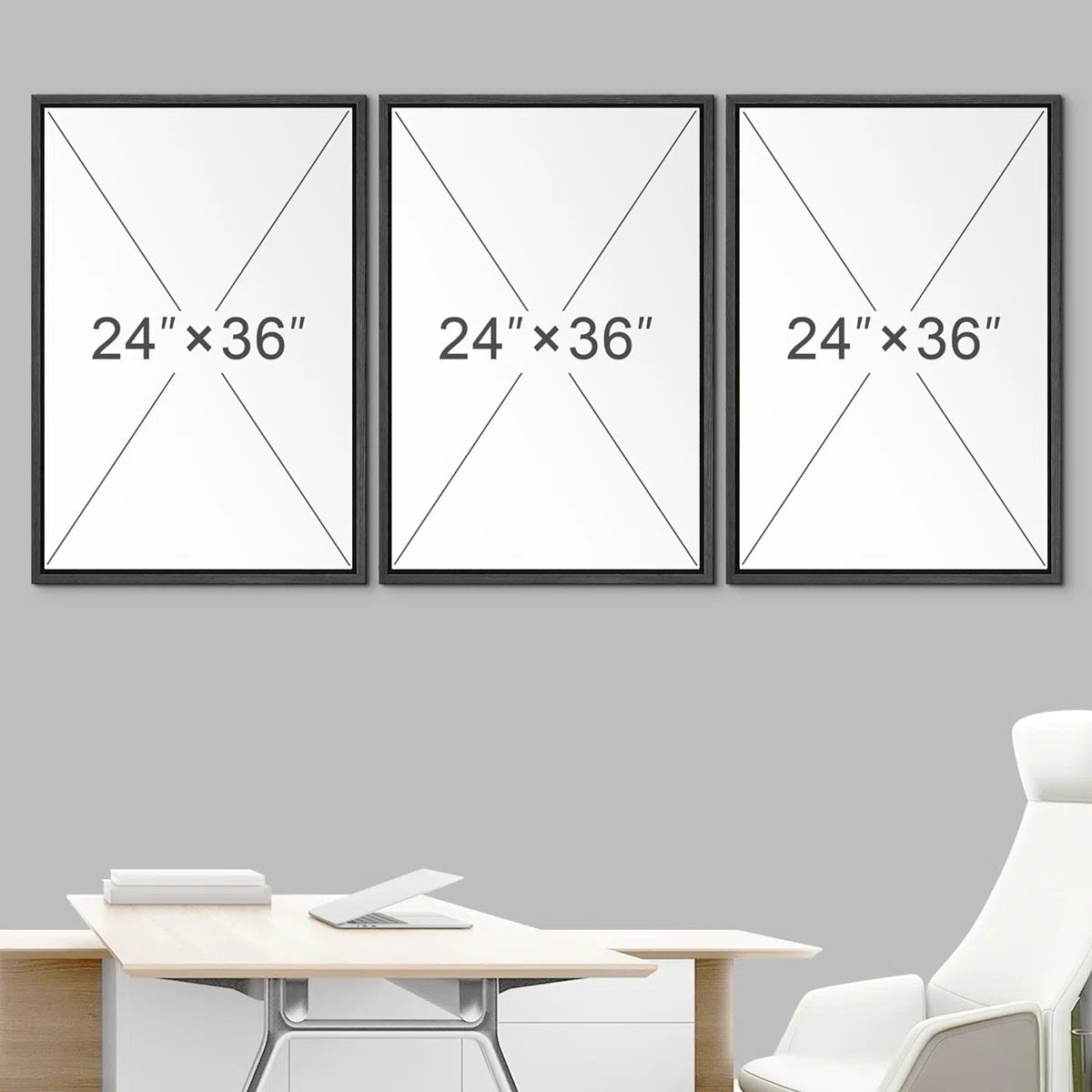 Reproduction d'art sur toile encadrée, style grunge abstrait, effet coups de pinceau, beige et gris neutre, style organique moderne, pour salon. 
