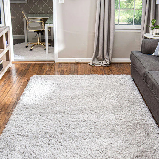 Tapis Carolyon Shag gris/blanc 8x10 