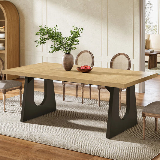 Table de salle à manger en bois pour 6 à 8 personnes, 180 cm (70,8 pouces) 