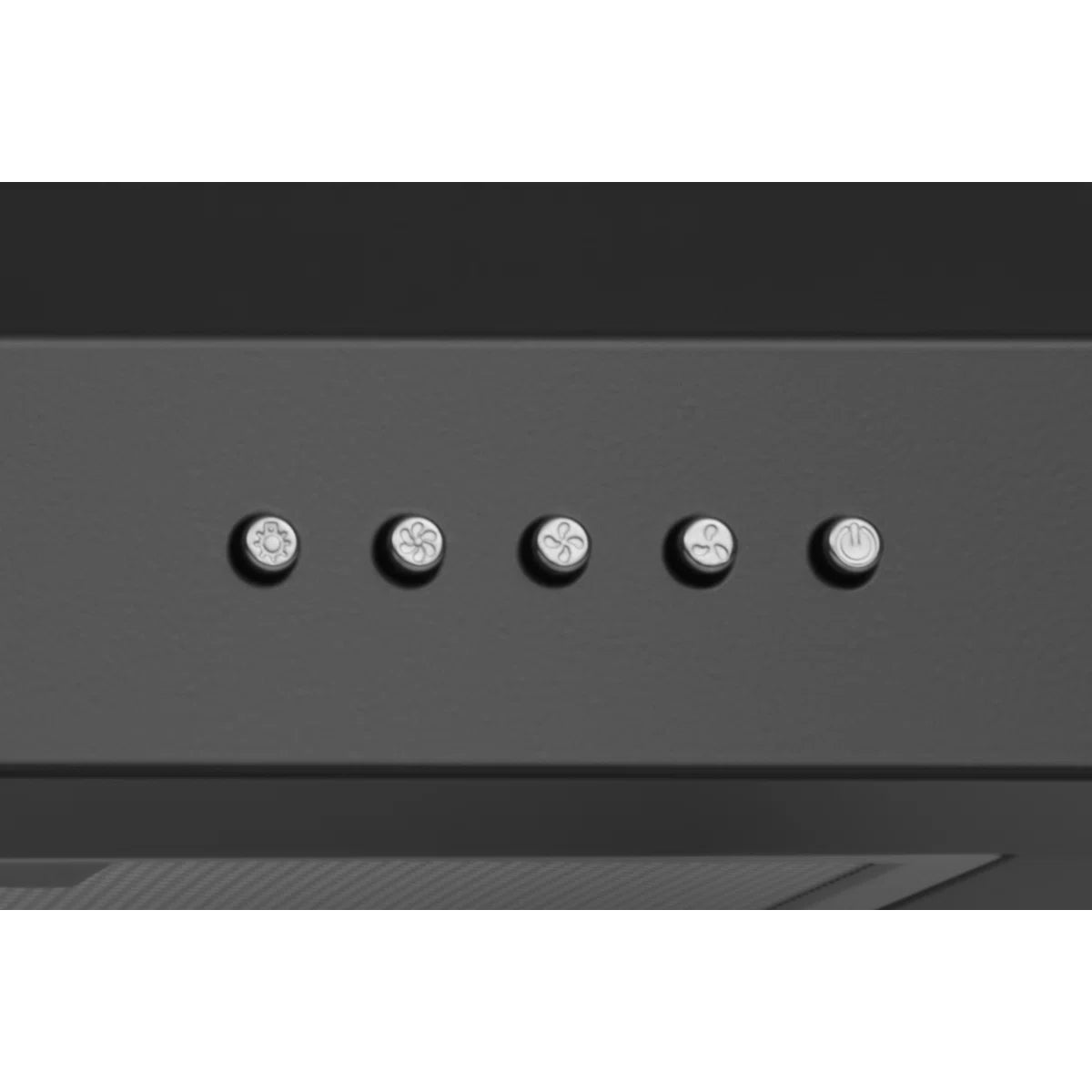 Hotte murale Hauslane 76 cm | Cheminée murale noire mate | Convertible avec ou sans conduit, aspiration puissante, filtres en aluminium à six couches, lampes LED interchangeables, hotte de cuisine