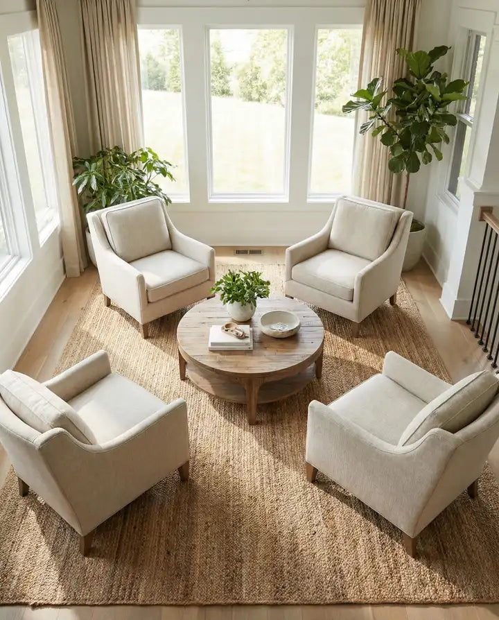 Wofford Handmade Natural Rug 8x8 square