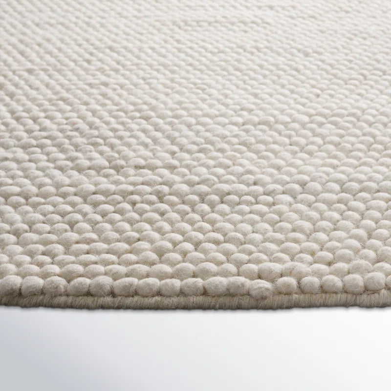 Handmade ivory carpet ELLE 5x8 oval