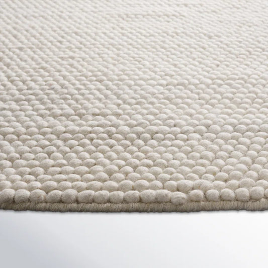 Handmade ivory carpet ELLE 5x8 oval