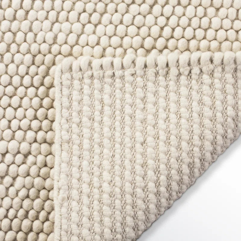 Handmade ivory carpet ELLE 5x8 oval