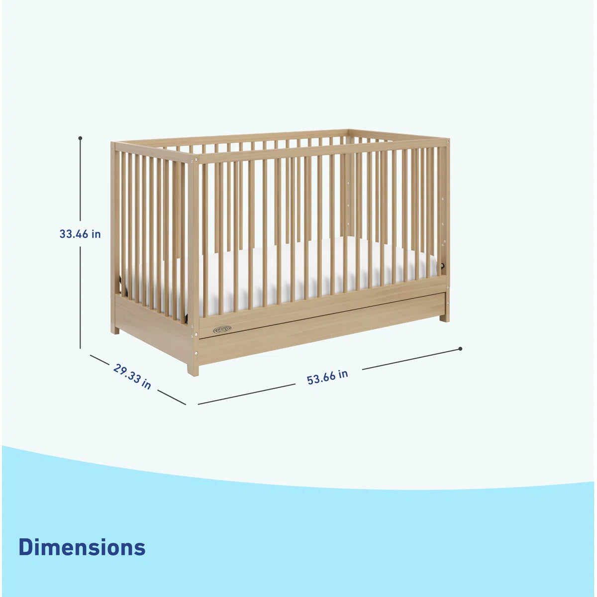 Lit bébé convertible 5 en 1 Santorini couleur bois beige