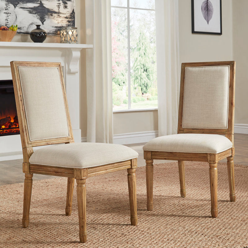 Libretto Linen Solid Wood Side Chair