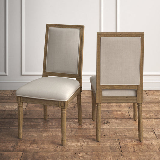 Libretto Linen Solid Wood Side Chair