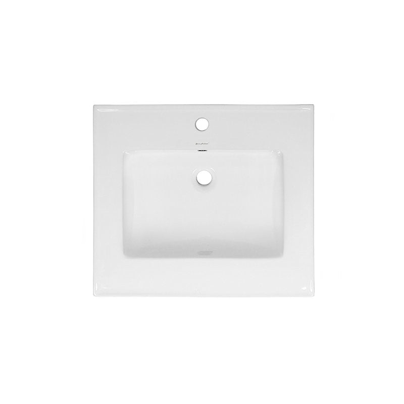 Rectangular white sink on a white background