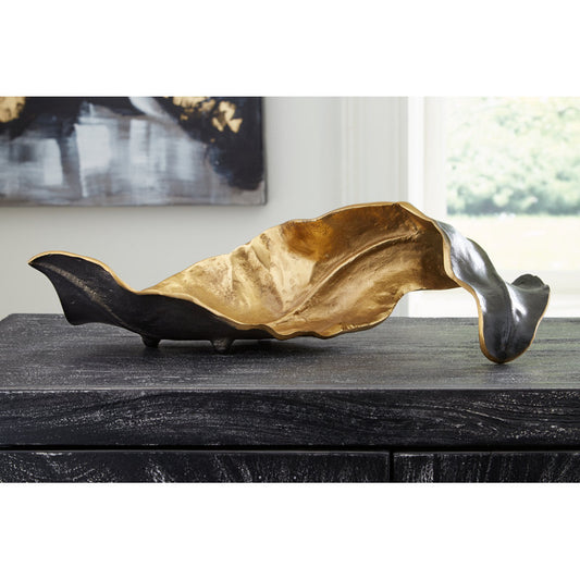 Sculpture de table en forme de feuille
