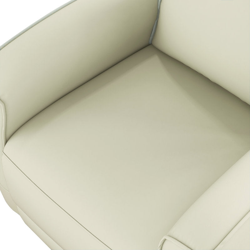Modern 30.7" wide manual reclining and swivel chair in soft vegan leather