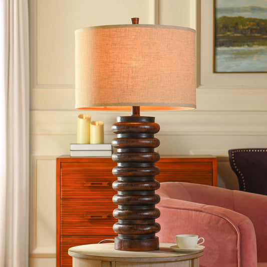 Rachel 35" Dark Teak Table Lamp