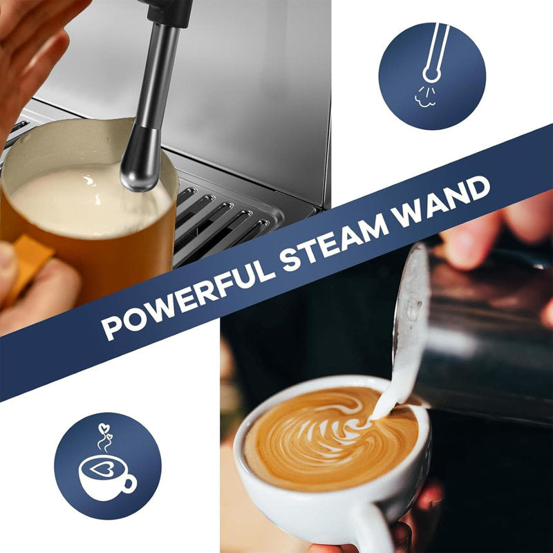 Kazoo 15-bar Espresso Machine with PID Temperature Control and Smart LCD Screen