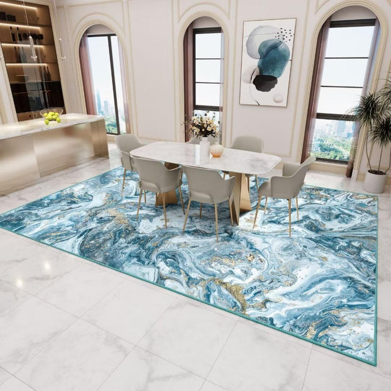 Tapis lavable - Tapis de style artistique moderne pour salon, salle à manger, tapis doux à poils courts, antidérapant 180 x 270 cm